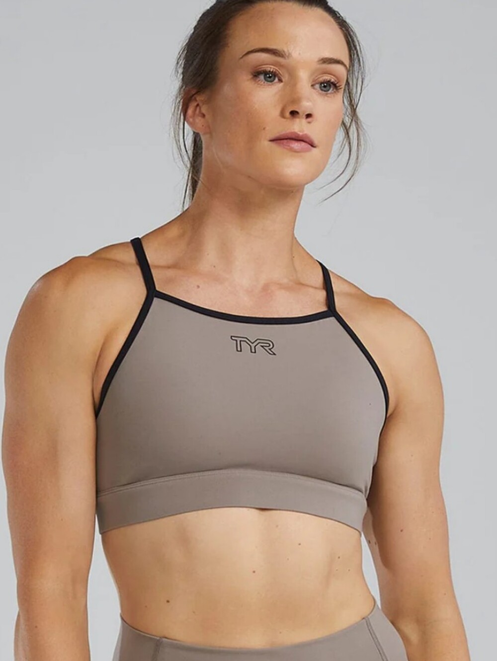 NWT TYR Joule Elite High Neck Sports Bra Cinder Cross Back Sz XL
